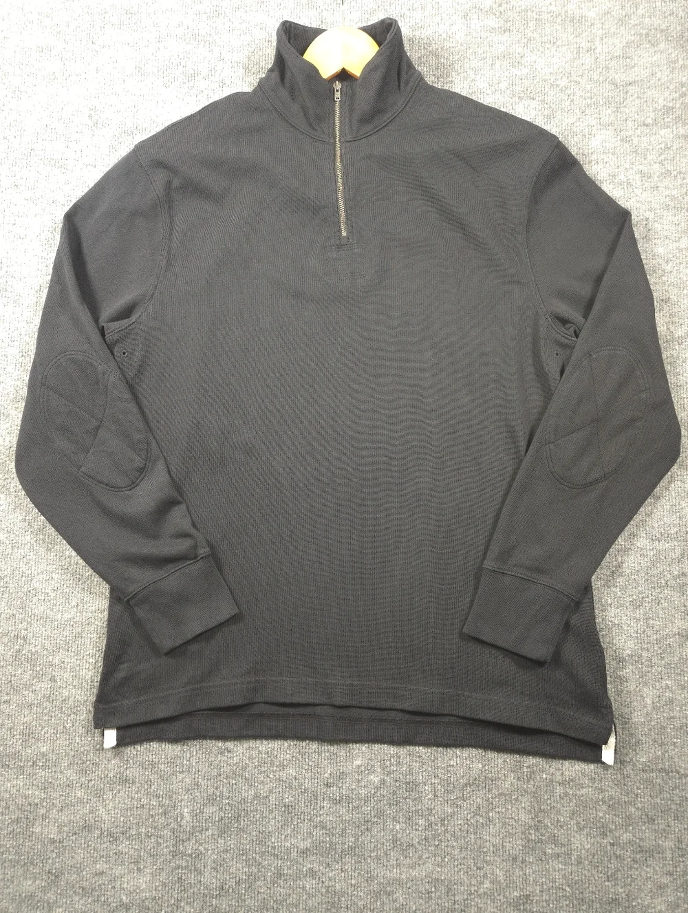 J.Crew Re-Imagined 100% Cotton QuarterZip Pullover Sweatshirt Black Men's Medium